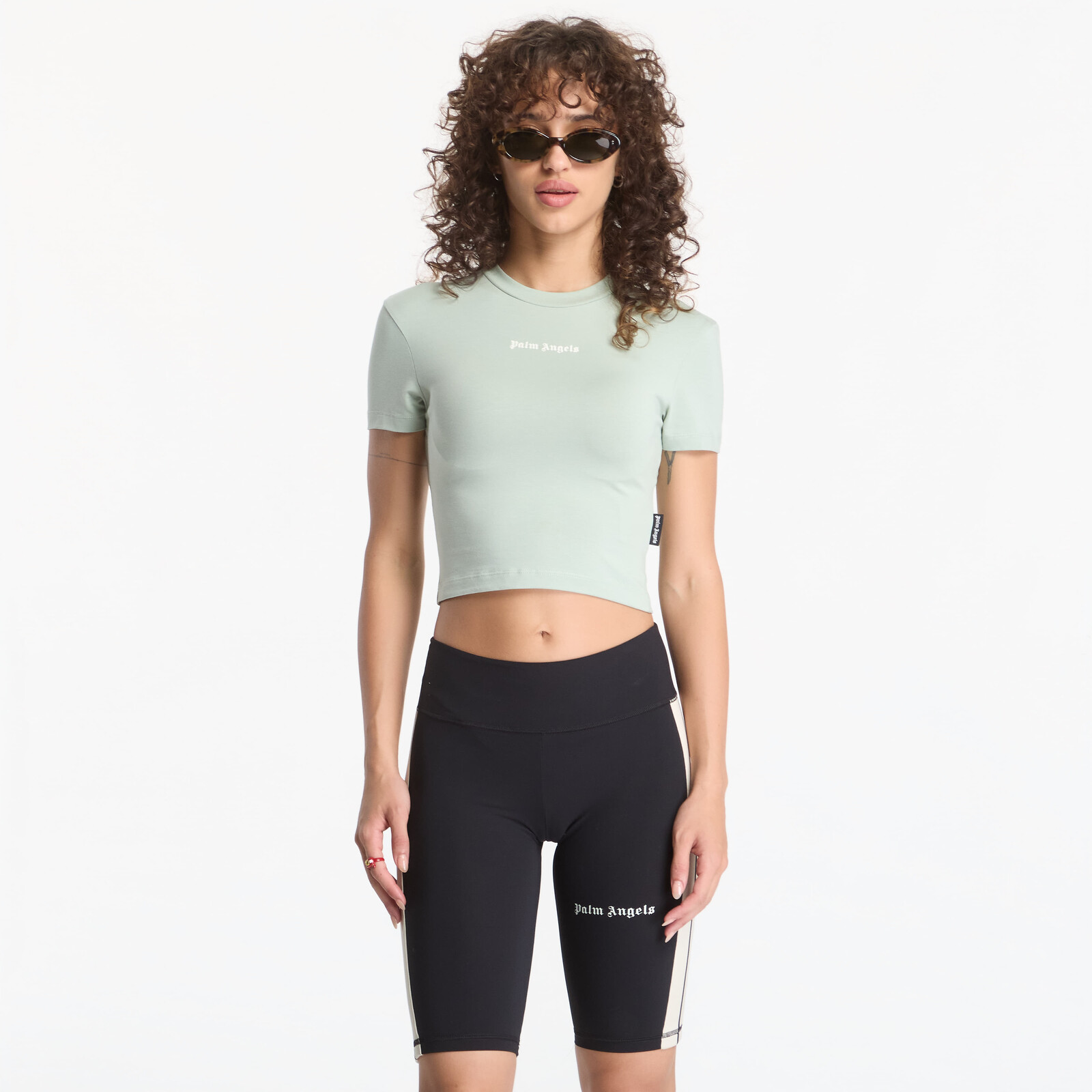 T-shirt Palm Angels Classic Logo Baby Tee Sage/ Off White L