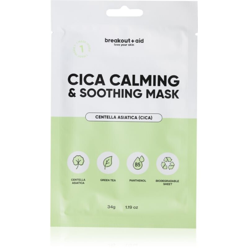breakout + aid Cica Calming & Soothing Mask soothing sheet mask 34 g
