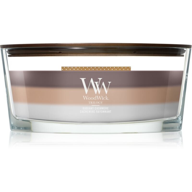 Woodwick Radiant Cashmere scented candle with wooden wick 453.6 g