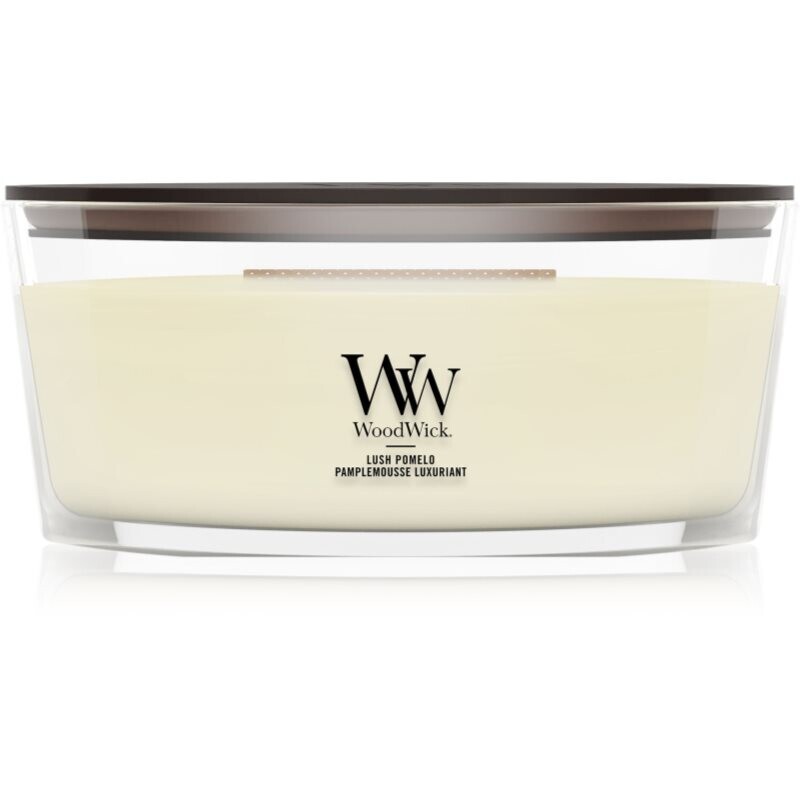 Woodwick Lush Pomelo scented candle with wooden wick 453.6 g