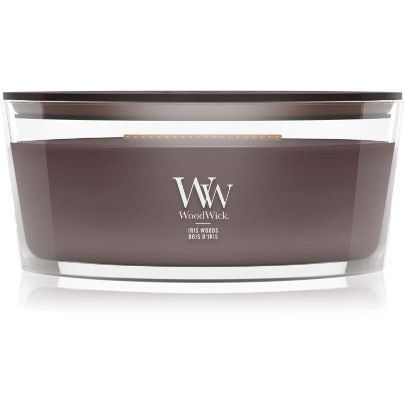 Woodwick Iris Woods scented candle with wooden wick 453.6 g