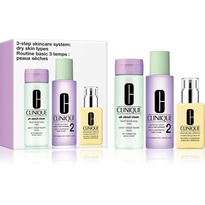 Clinique 3 Steps Skincare Systeme Dry Skin Types gift set for dry skin