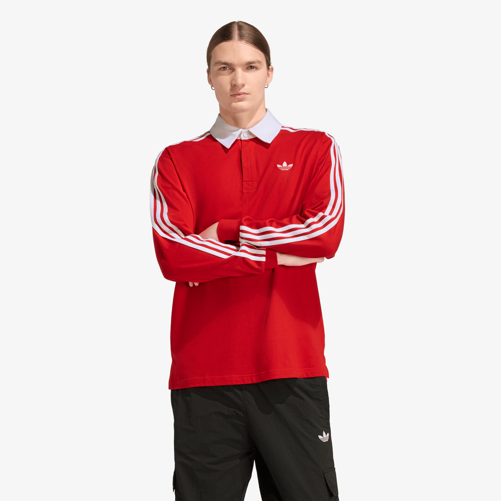 T-shirt adidas 3-STRIPES Rugby Longsleeve Polo Better Scarlet XXL