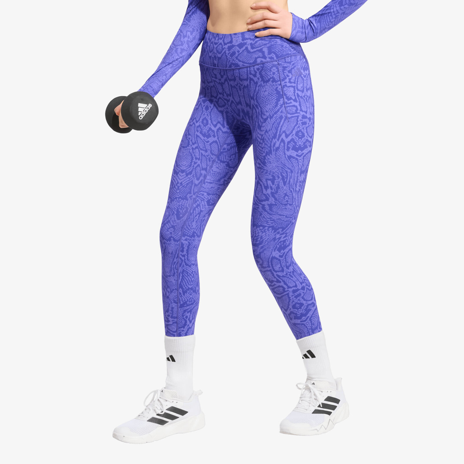 Pants adidas Optimé Primelift Snake 7/8 Leggings Solar Purple/ Pure Purple L