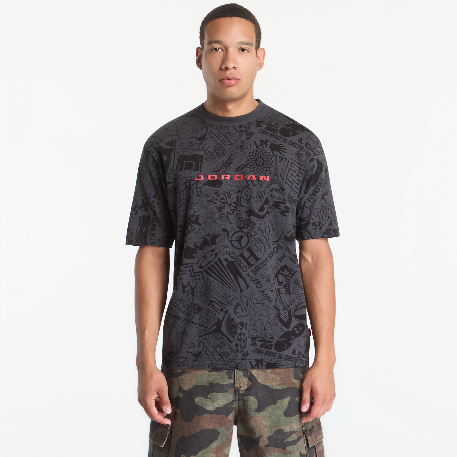 T-shirt Jordan Brooklyn Men's T-Shirt Black/ University Red S