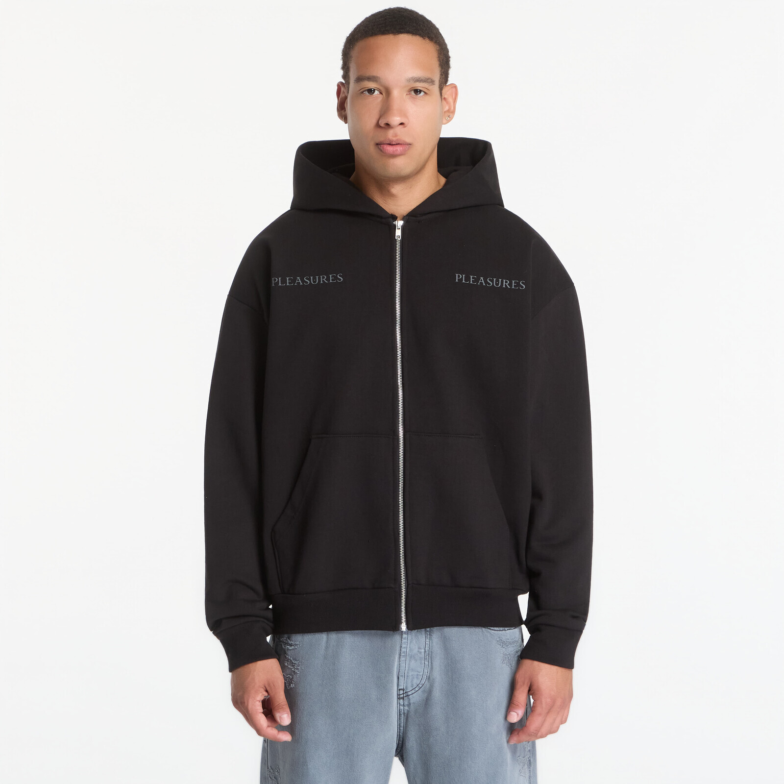Sweatshirt PLEASURES Spine Zip-Hoodie Black M