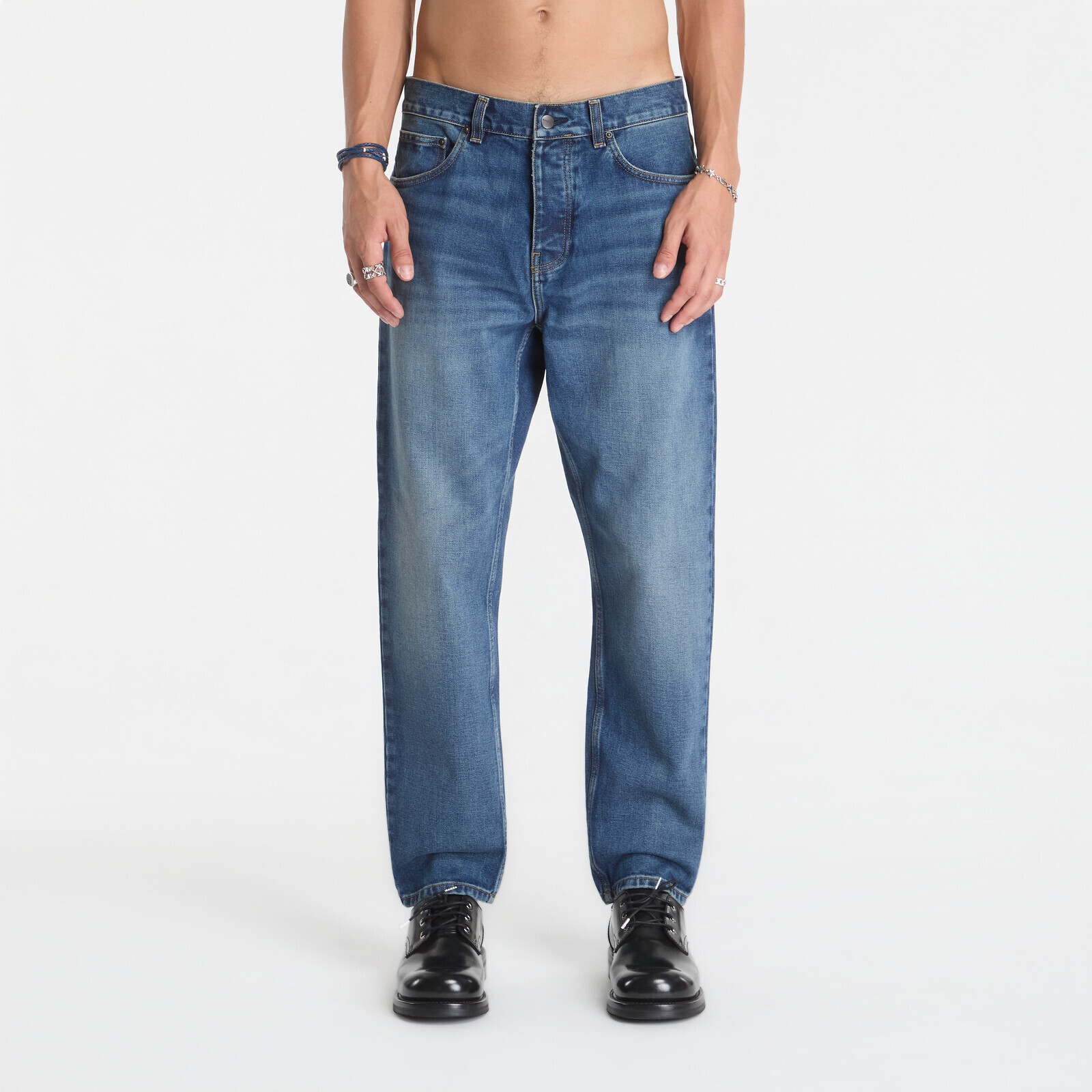Pants Carhartt WIP Newel Pant Blue Dark Used Wash 32