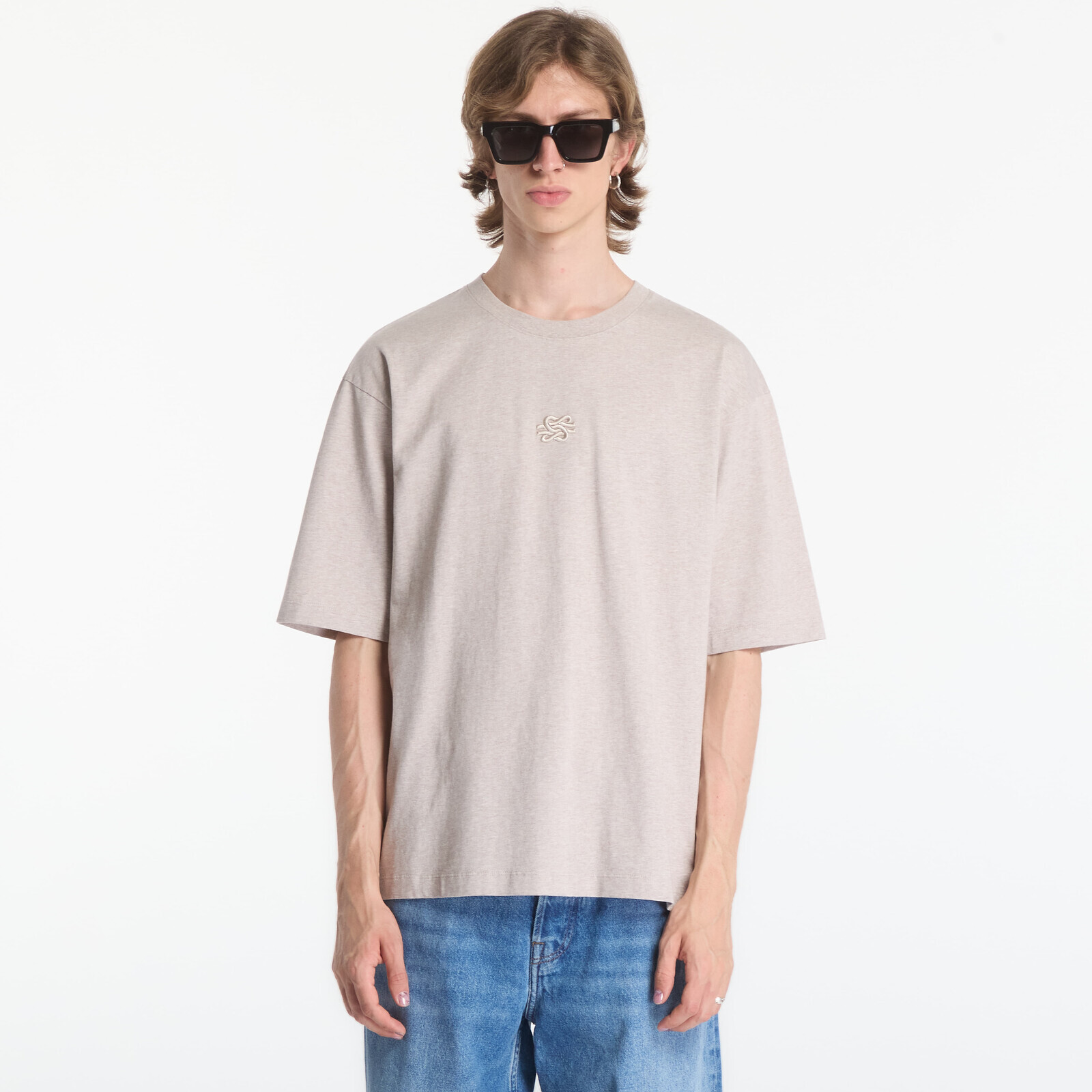 T-shirt Filling Pieces T-Shirt Boxy Embroidered Melange Pure S