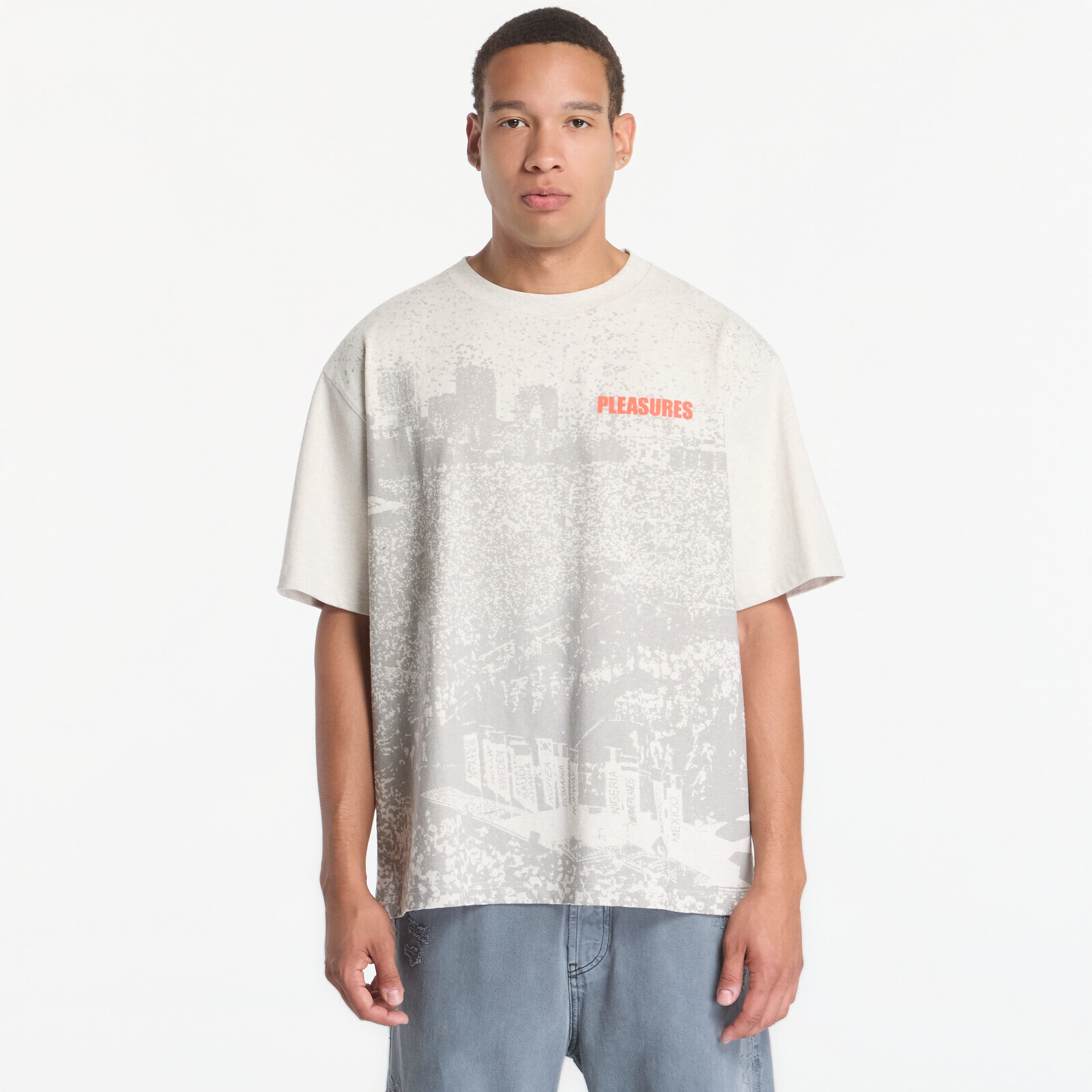 T-shirt PLEASURES Cup Heavyweight Shirt Ash Grey XL