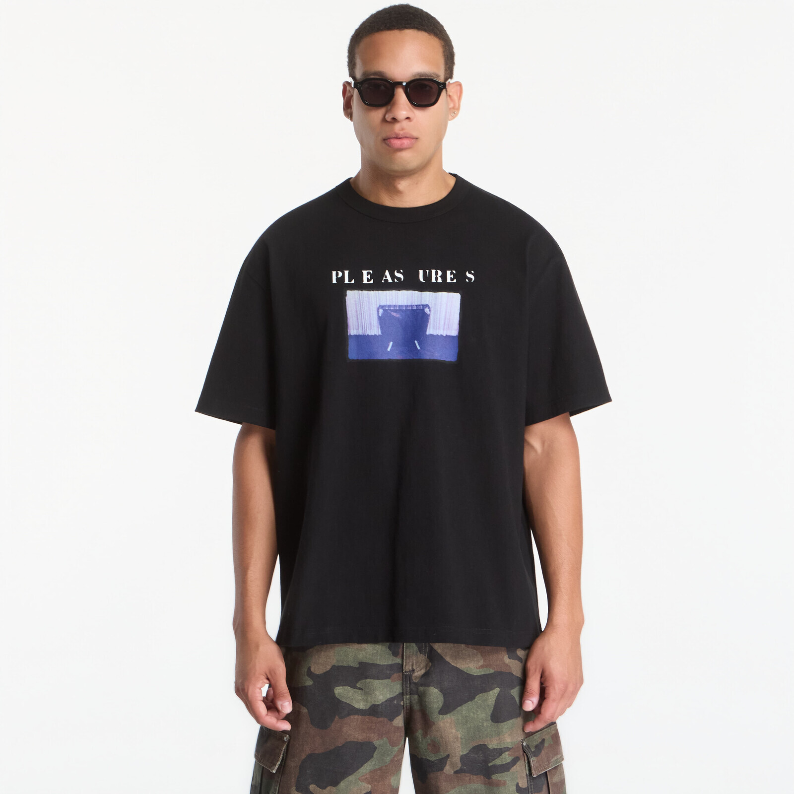 T-shirt PLEASURES Speaking Heavyweight Shirt Black XL