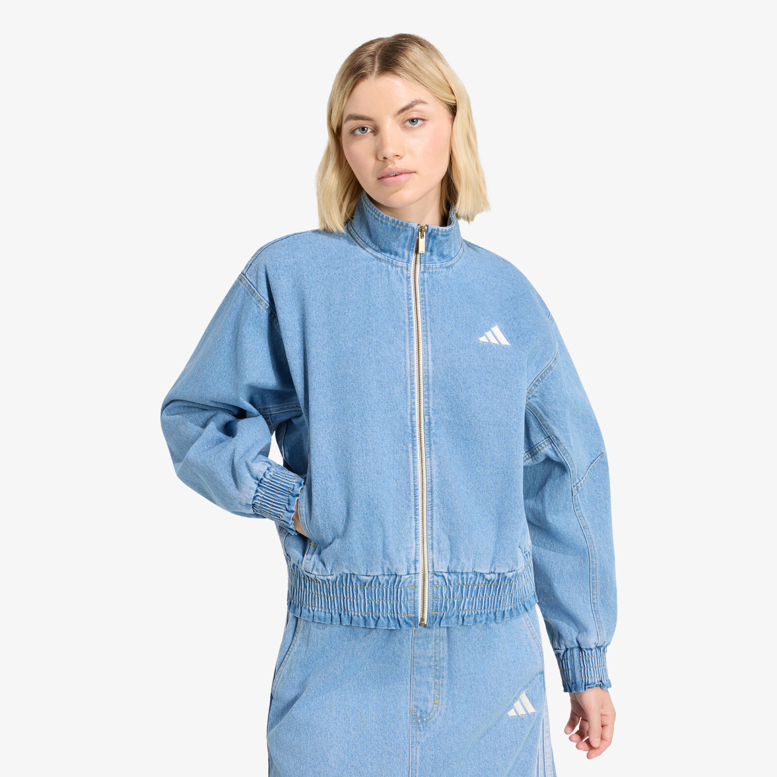 Jacket adidas Stadium Washed Denim Loose Fit Jacket Crystal Sky M
