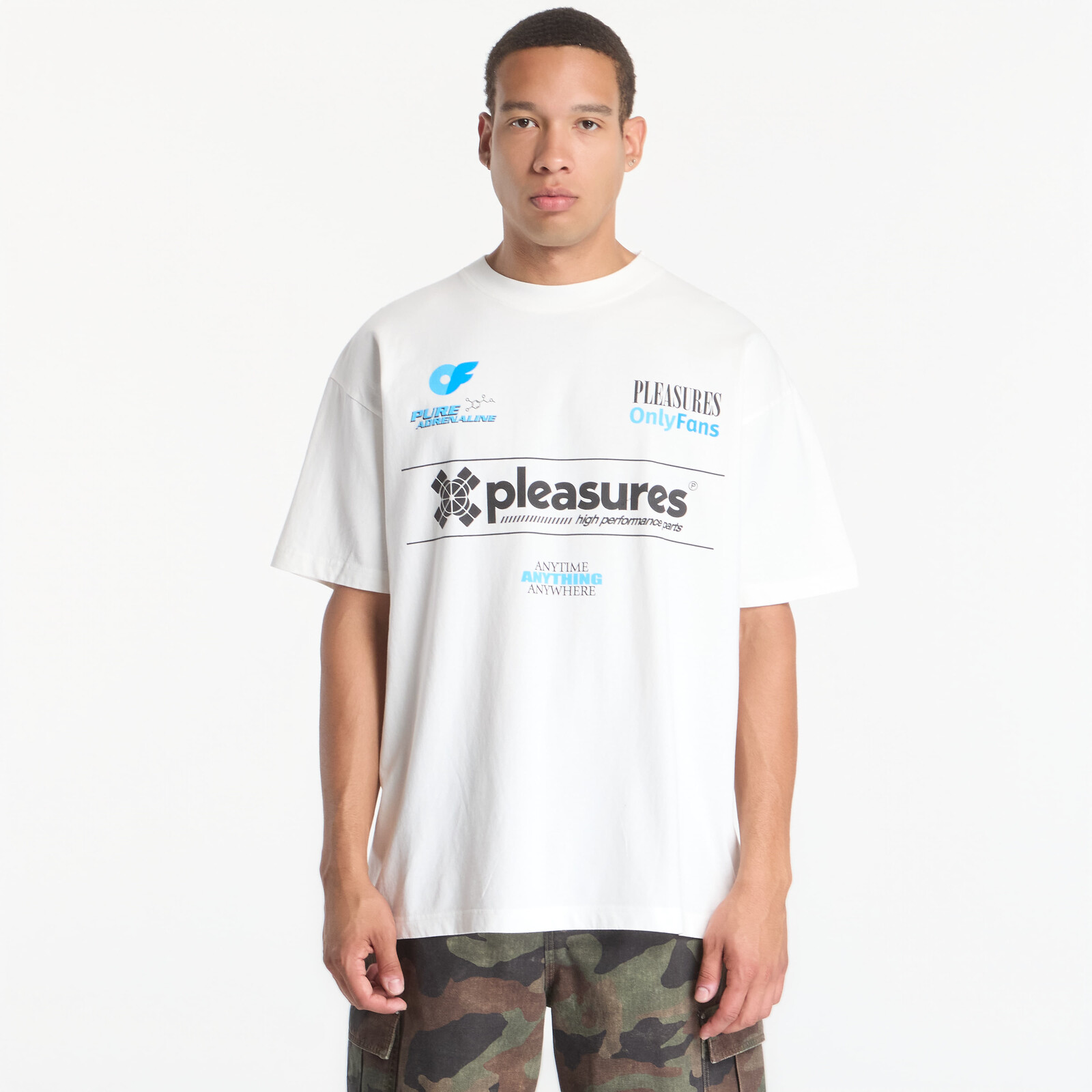 T-shirt PLEASURES x OnlyFans Helmet T-Shirt White XL