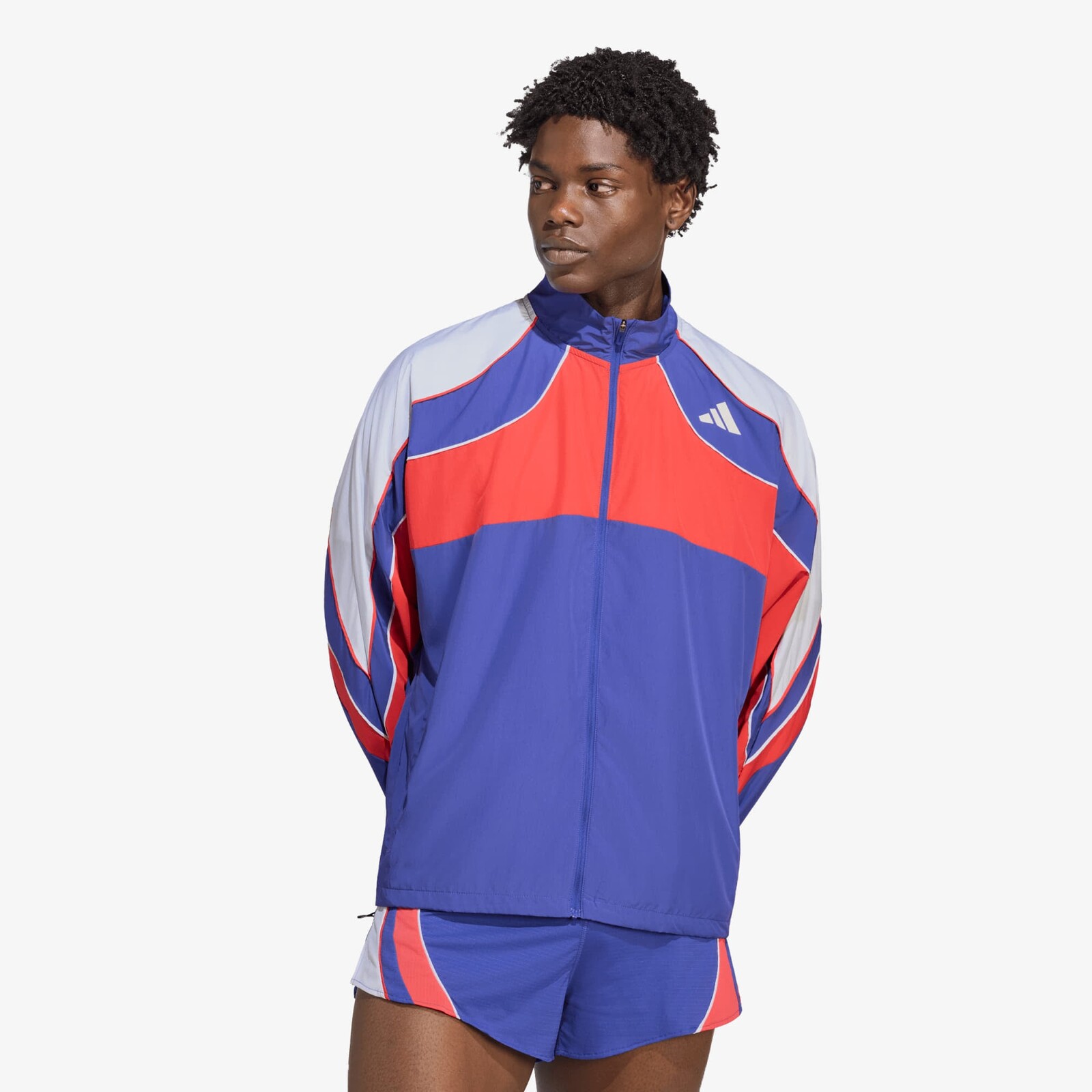 Jacket adidas Adizero Archive Running Jacket Dual Indigo/ Semi Lucid Red/ White L