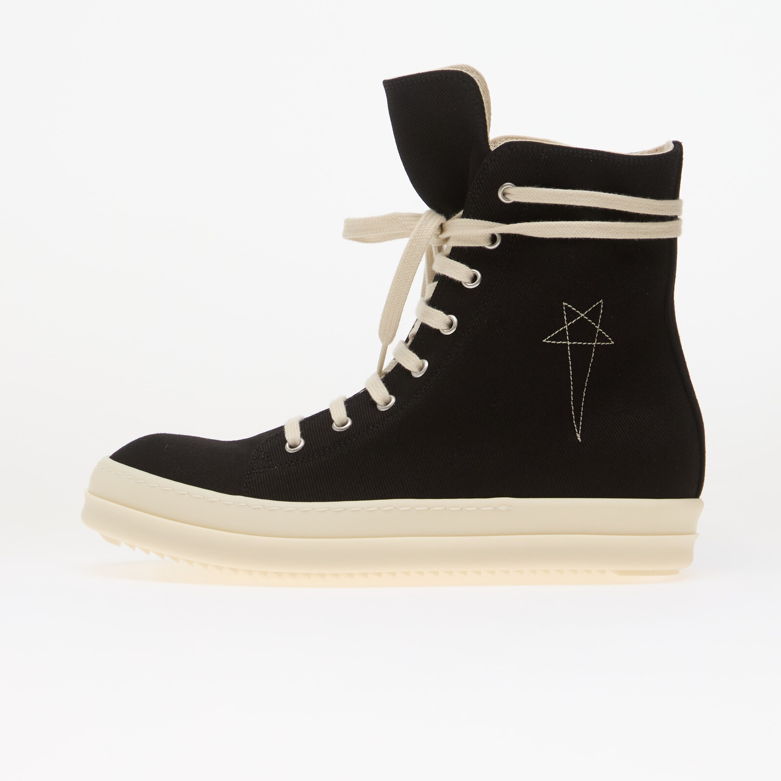 Sneakers Rick Owens DRKSHDW Denim Shoes - Vegan Sneaks Black/ Pearl/ Milk UK 9