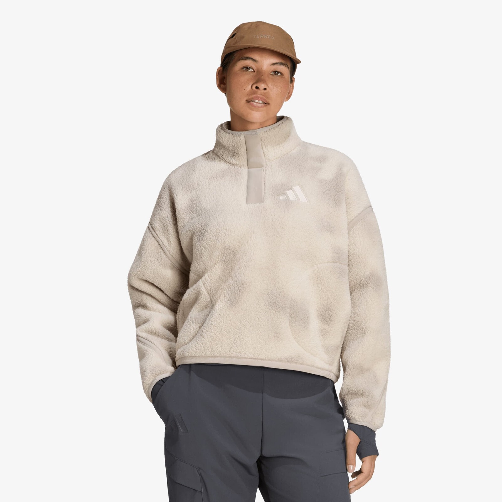 Sweatshirt adidas Terrex Multi High Pile Fleece Pullover Wonder Alumina/ Light Brown M