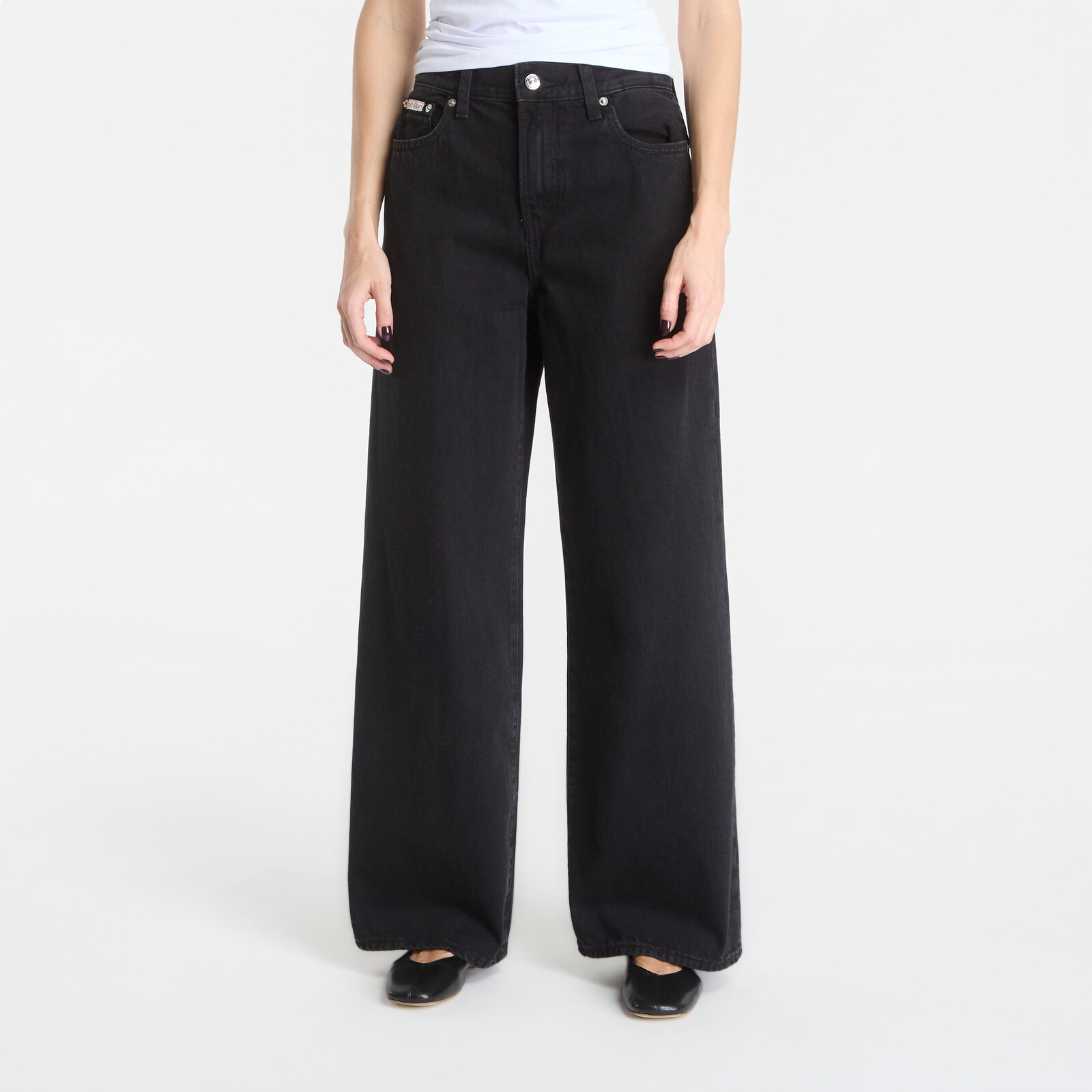 Pants Calvin Klein The Wide Leg Worn Black 28