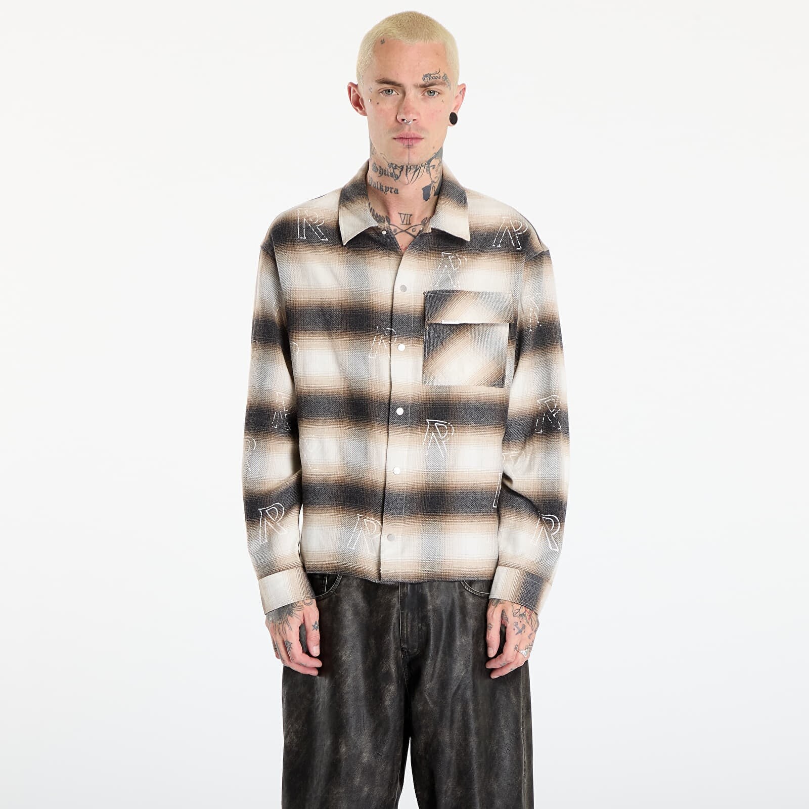 Shirt REPRESENT All Over Initial Flannel UNISEX Latte S