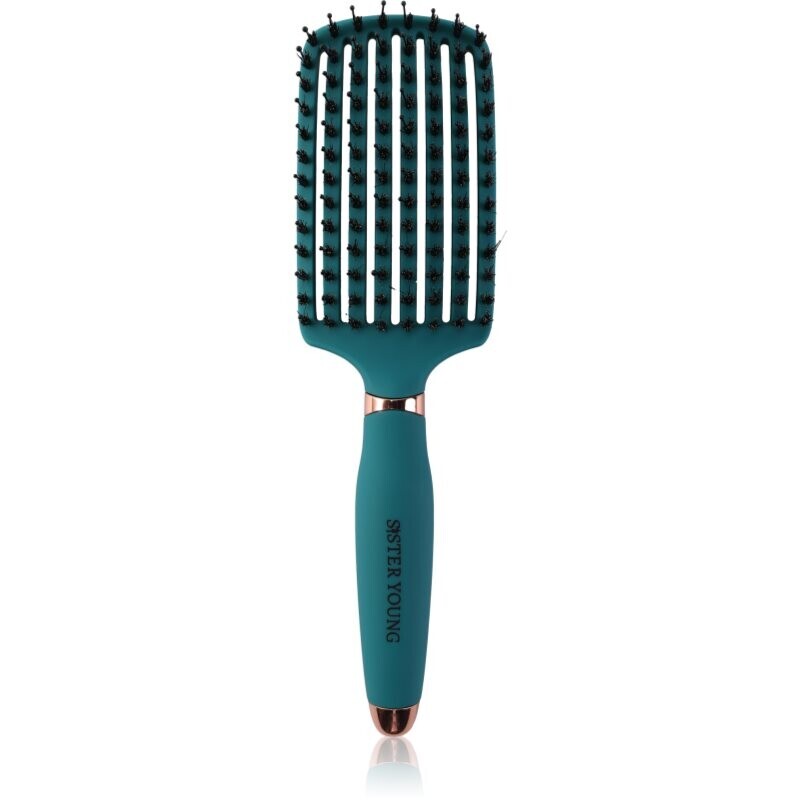 Sister Young OVIA flat brush for hair Green BV 1 pc