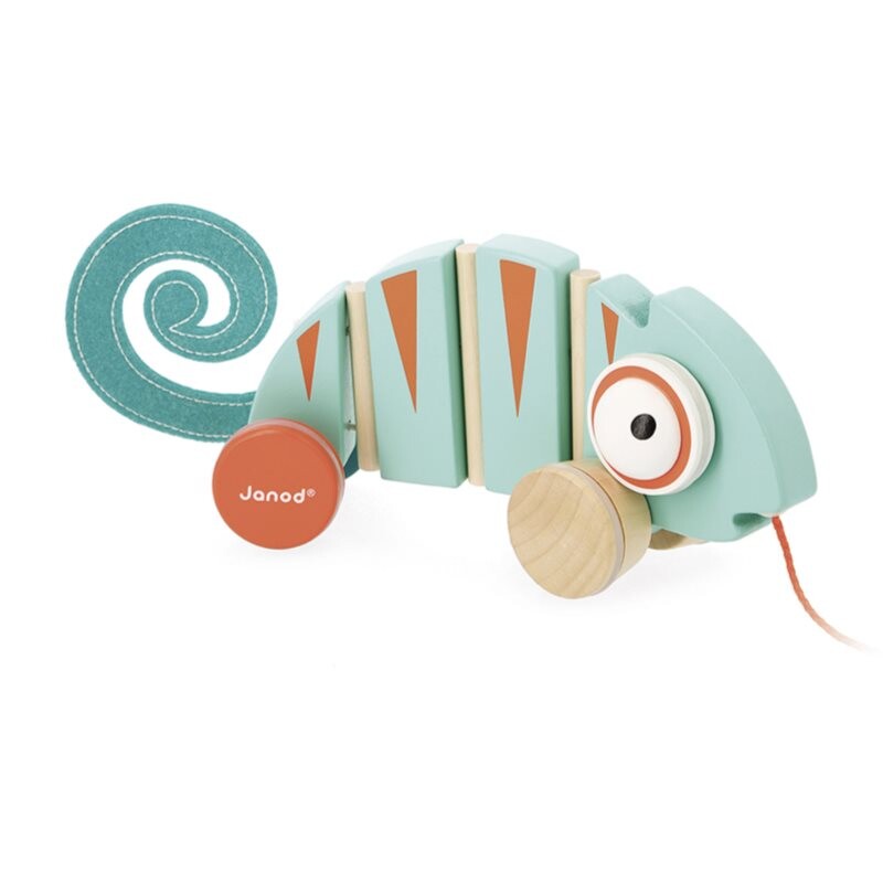 Janod Tropik Pull-Along Chameleon squeaky toy 12m+ 1 pc