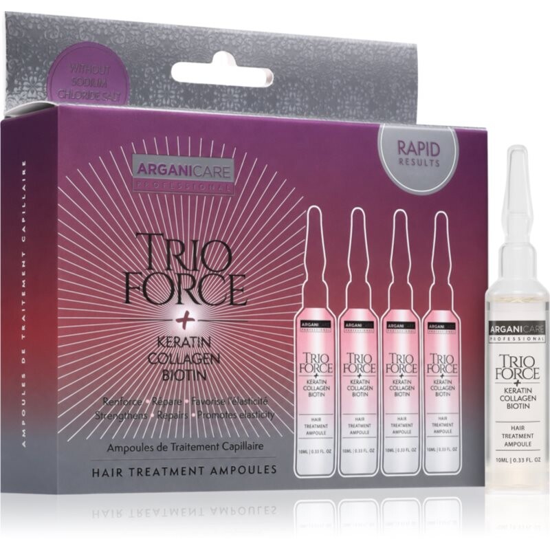Arganicare Trio Force Hair Treatment ampoule for hair growth and strengthening from the roots 4x10 ml