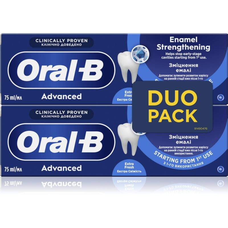 Oral-B Advanced Enamel Strengthening toothpaste to strengthen tooth enamel Extra Fresh 2x75 ml