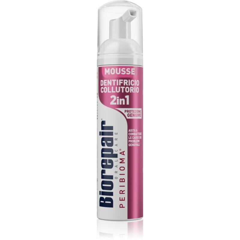 Biorepair Peribioma Gum Protection 2v1 2-in-1 oral care foam for cleaning teeth and gums without toothbrush or water for teeth 75 ml