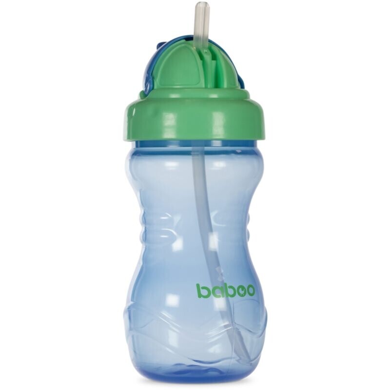 Baboo Cup with Silicone Straw bottle with straw Blue, 9m+ 360 ml