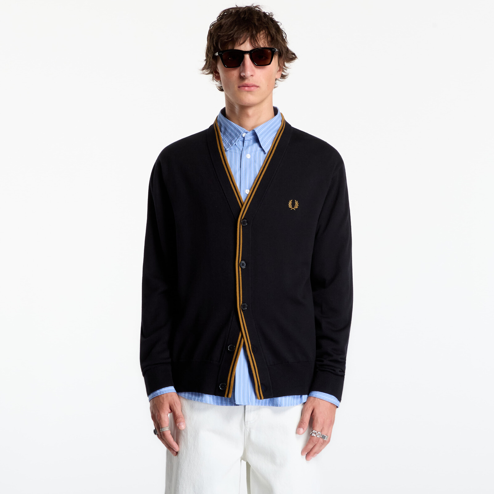 Sweater FRED PERRY Classic Cardigan Black XL