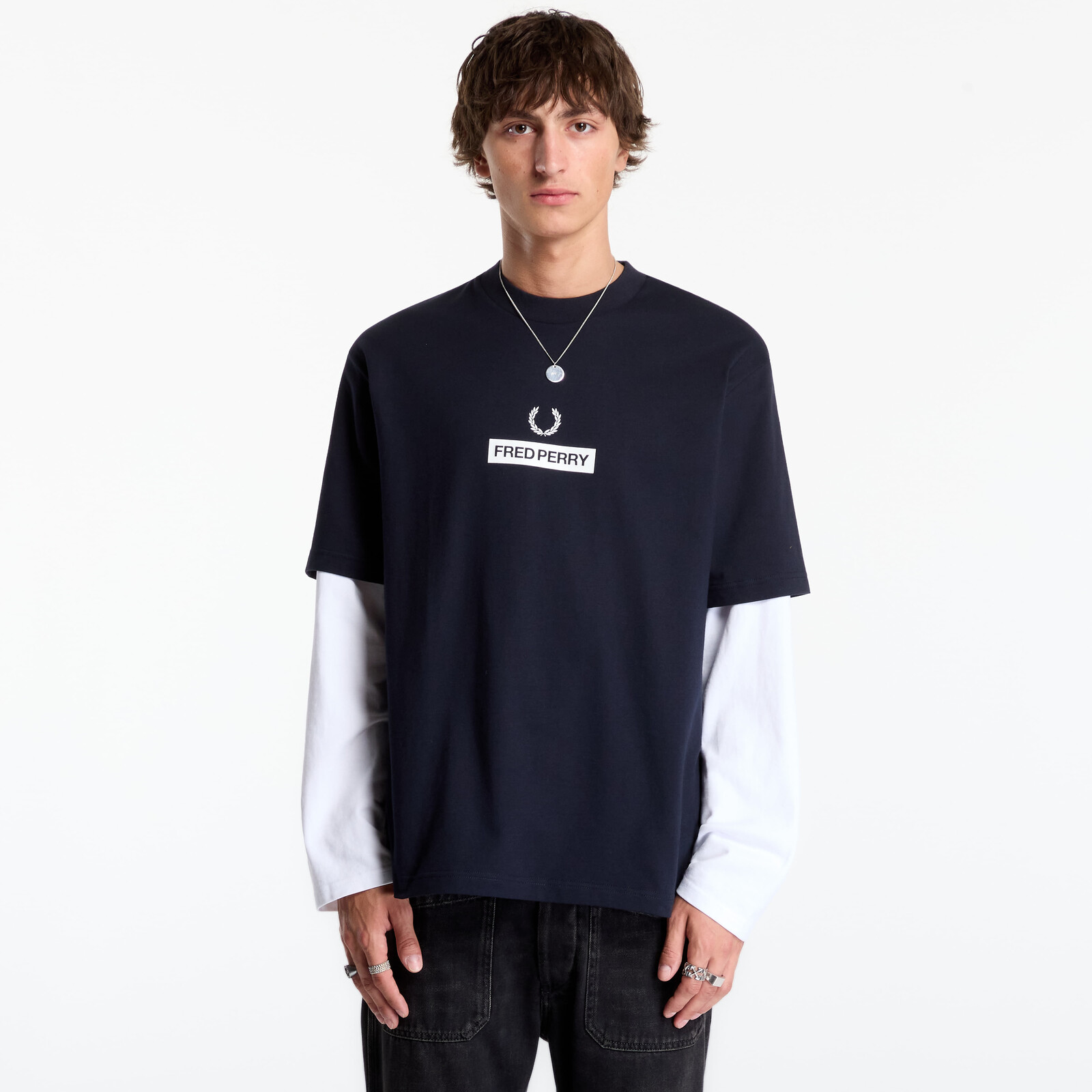 T-shirt FRED PERRY Fred Perry Graphic T-shirt Navy XL