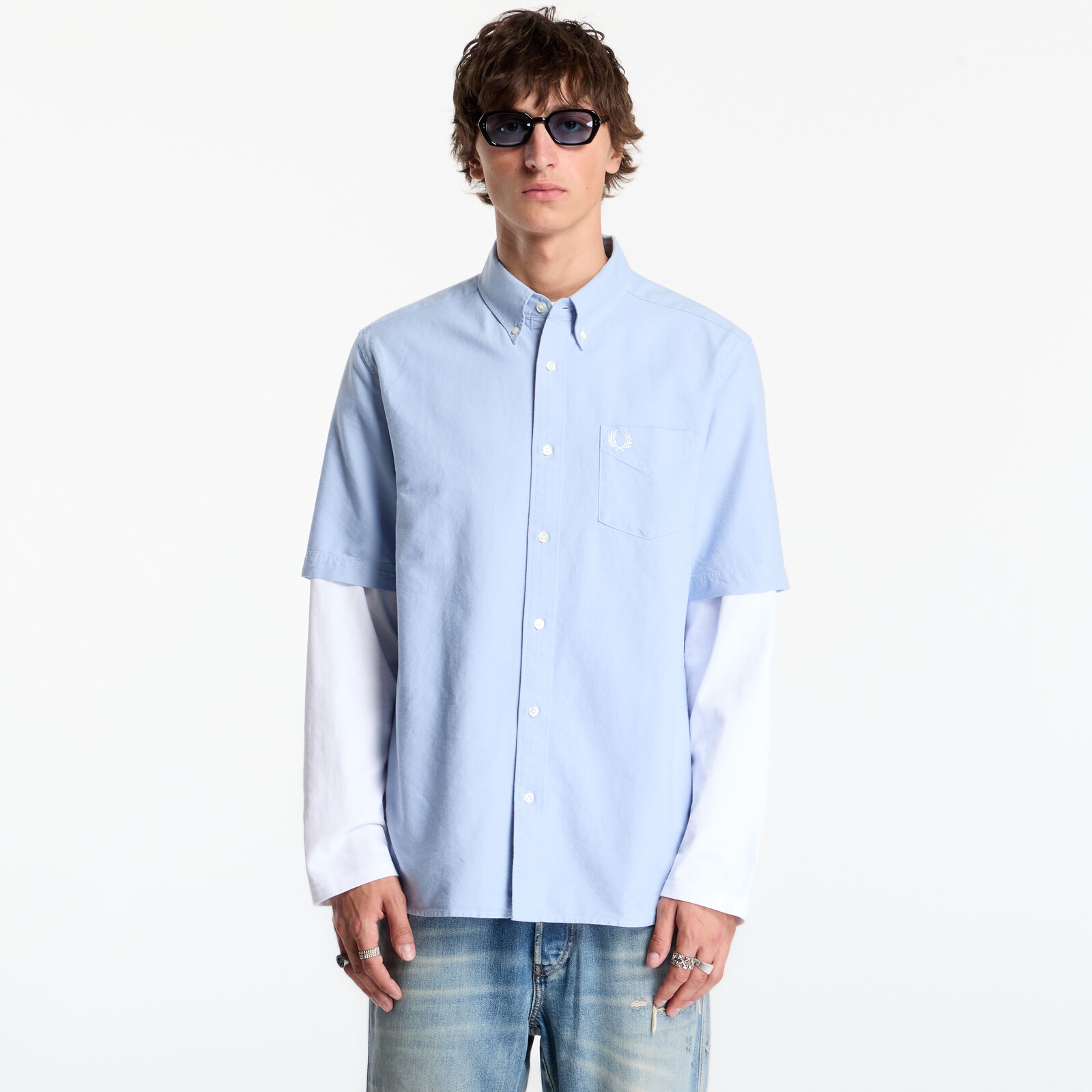 Shirt FRED PERRY Oxford Shirt Light Smoke S