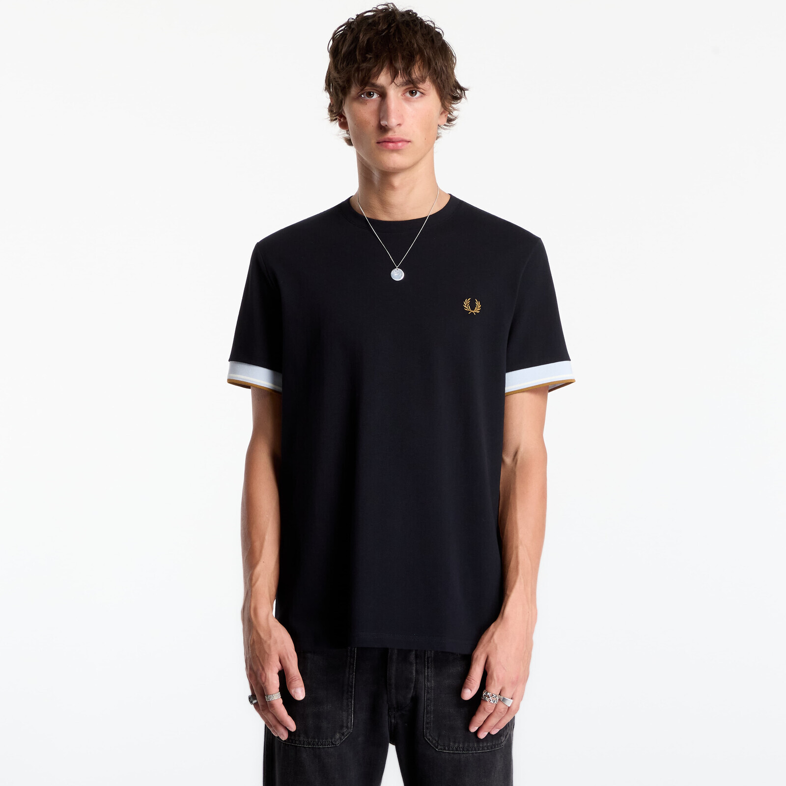 T-shirt FRED PERRY Twin Tipped Cuff T-shirt Black S