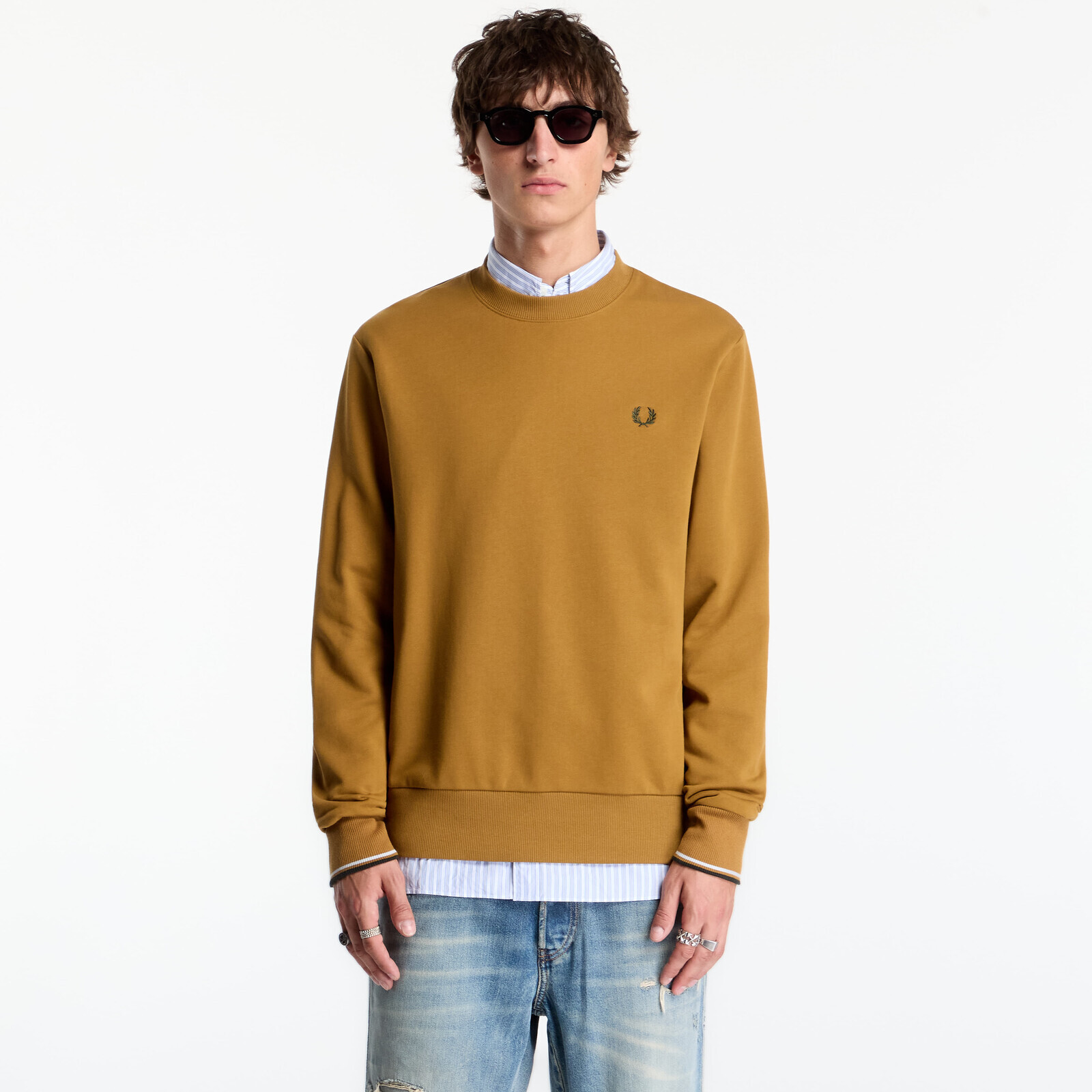 Sweatshirt FRED PERRY Crew Neck Sweatshirt Mustard M