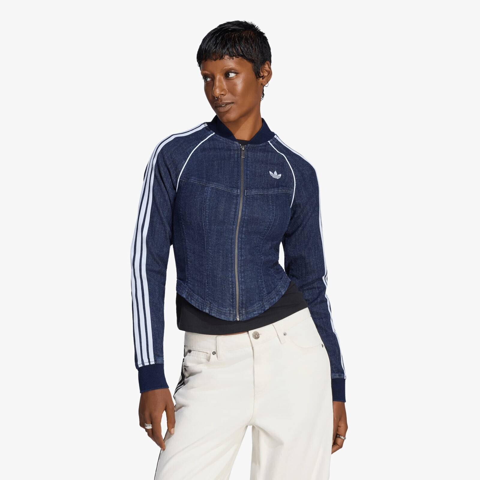 Jacket adidas Superstar Denim Corset Track Top Indigo Denim M