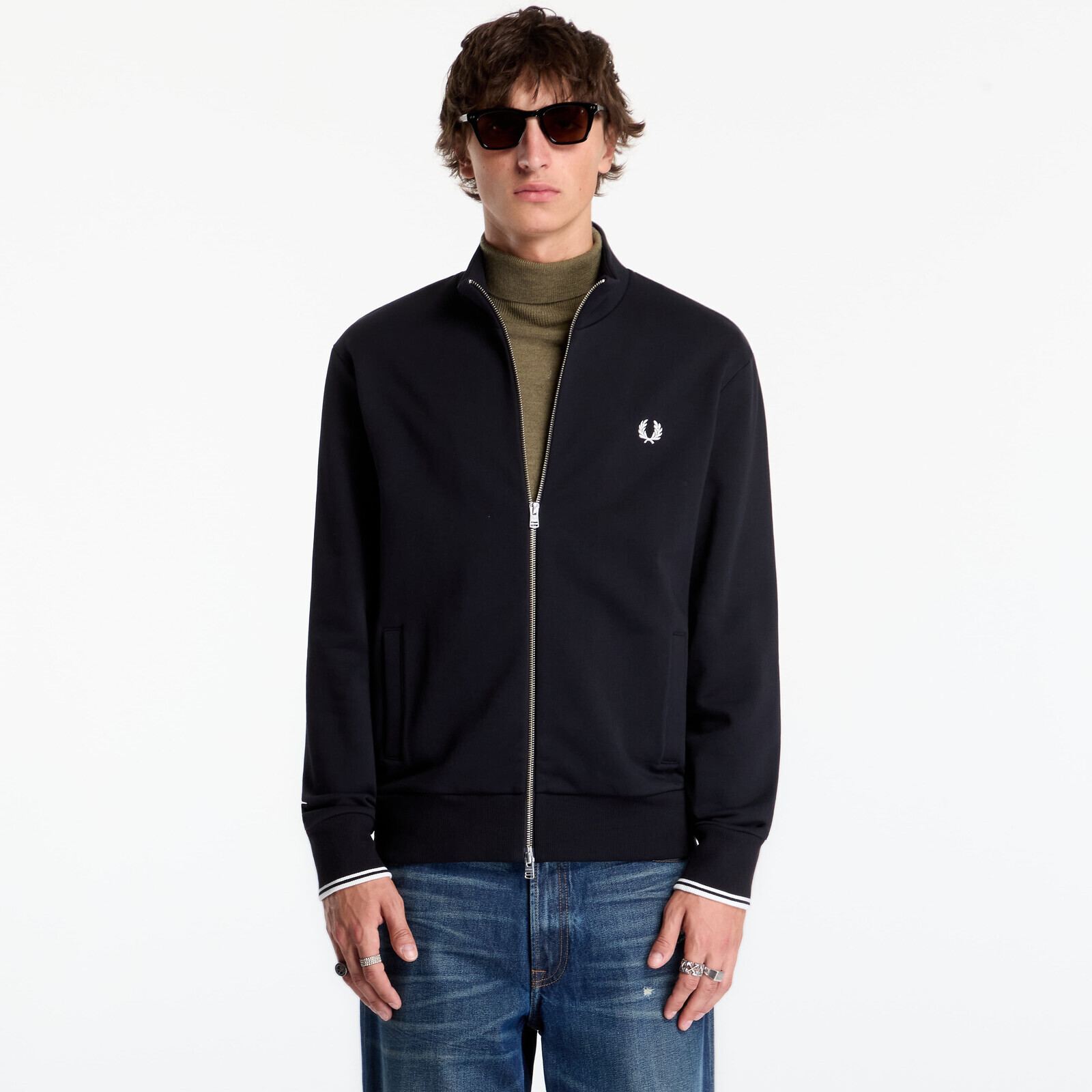 Sweatshirt FRED PERRY Zip Through Sweatshirt Black M