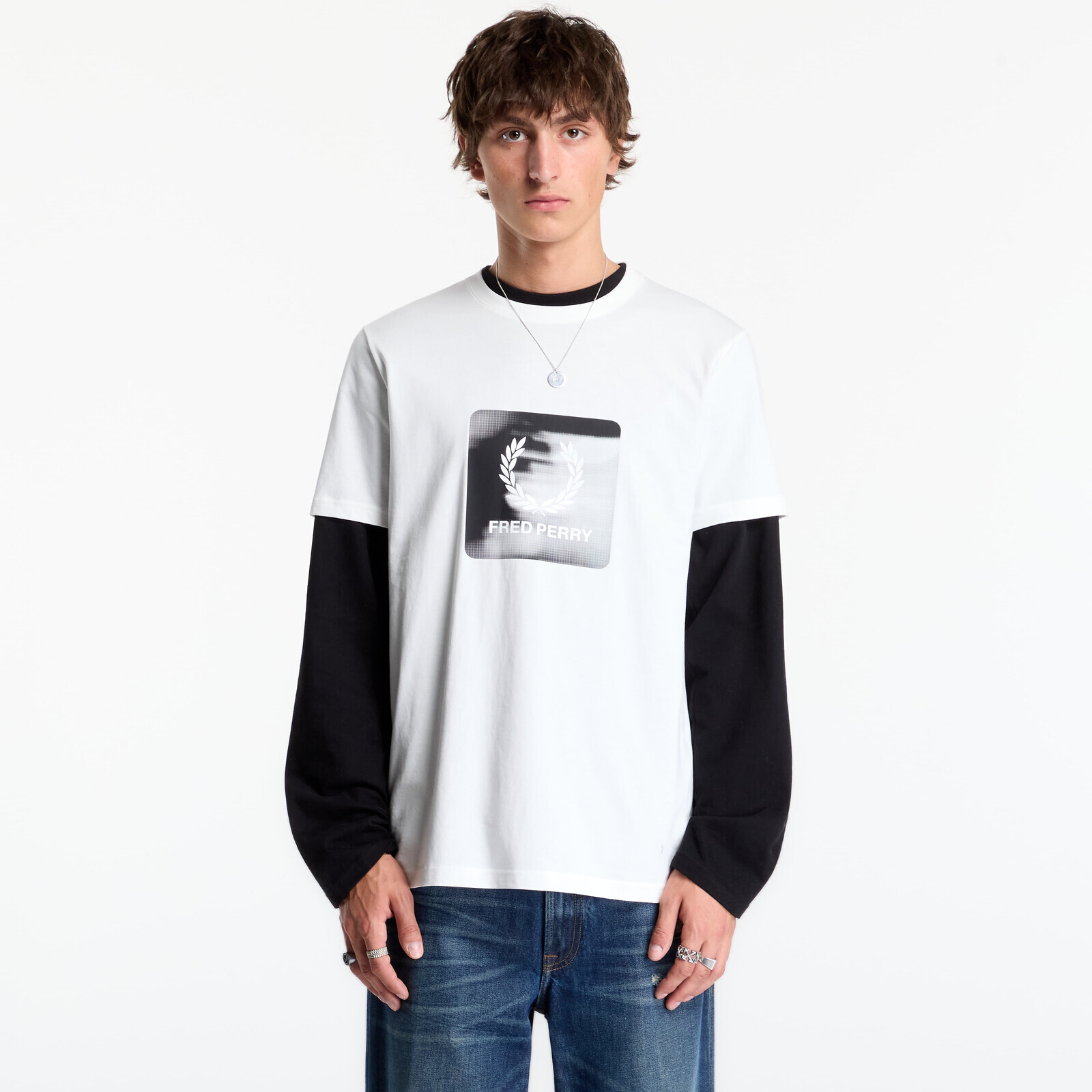 T-shirt FRED PERRY Laurel Wreath Digital Tshirt Snow White L