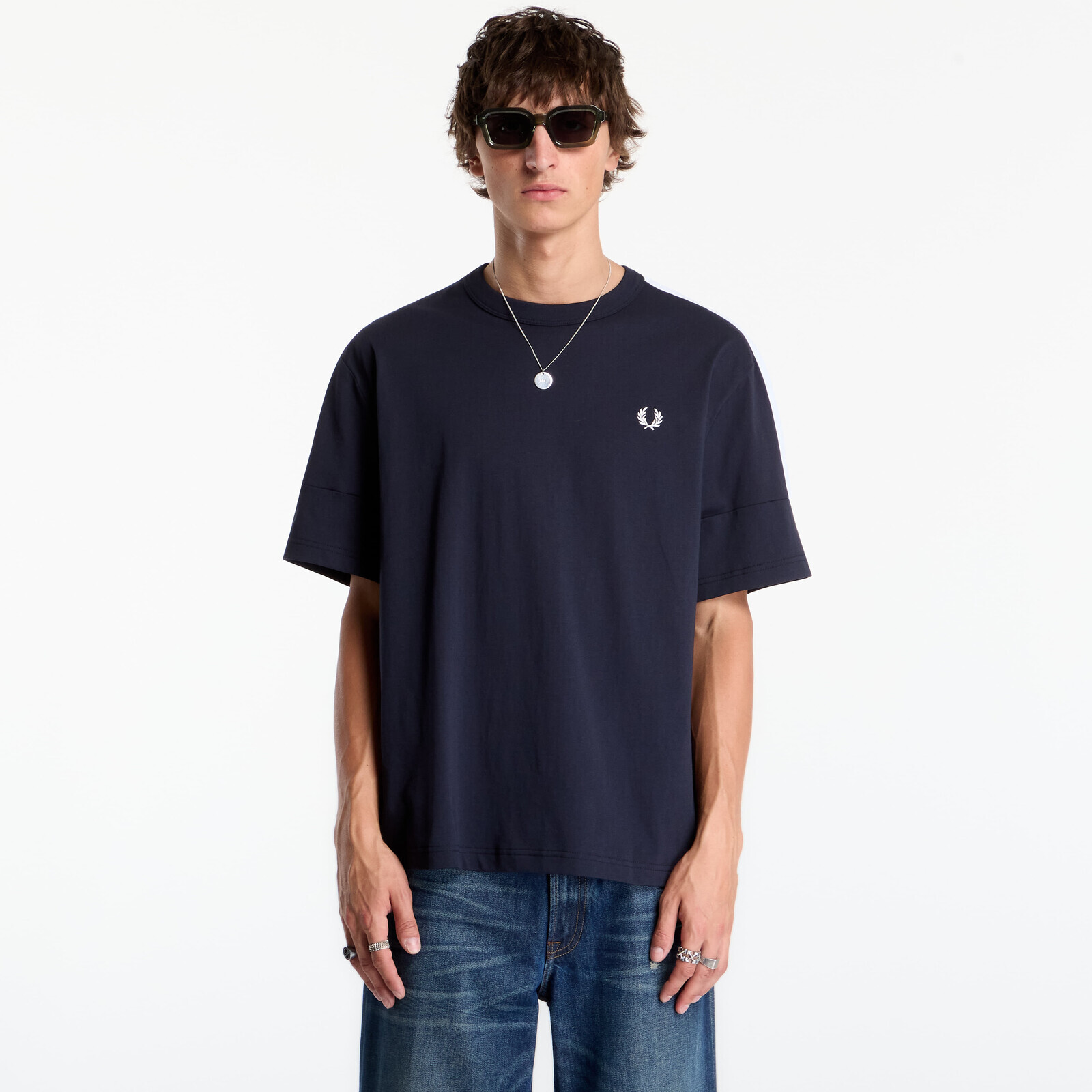 T-shirt FRED PERRY Printed Tape Tshirt Navy M