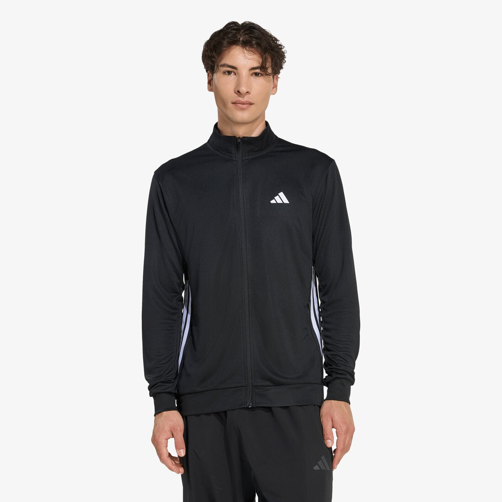 Sweatshirt adidas Workout Essentials All-set 3-stripes Knit Track Top Black/ White XL