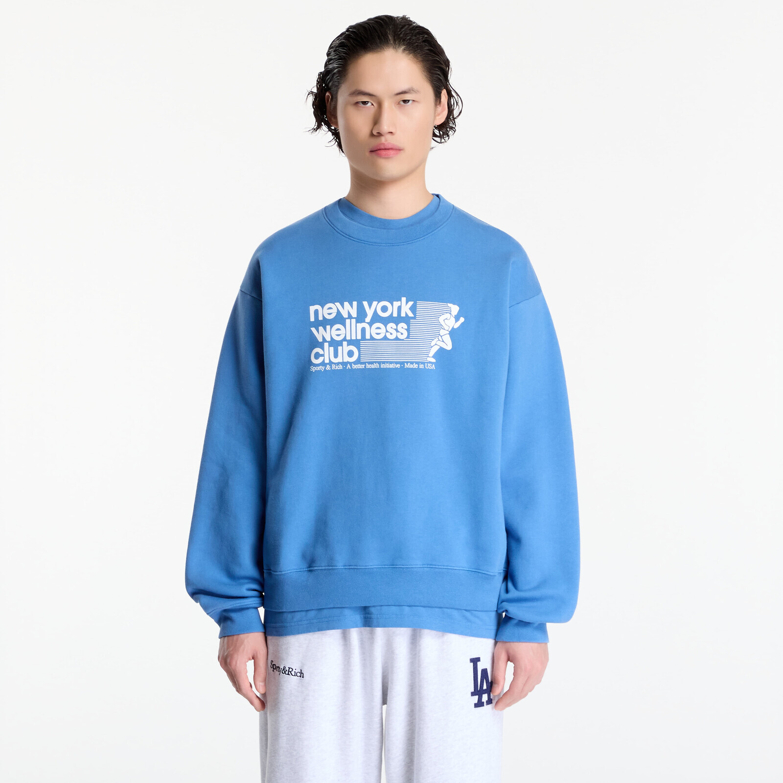 Sweatshirt Sporty & Rich USA Wellness Club Crewneck UNISEX Dusty Blue XL