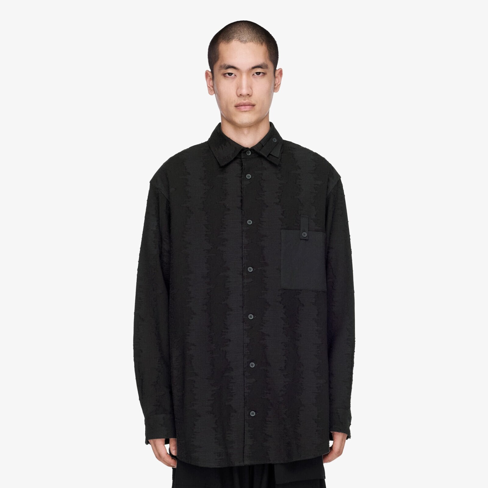 Shirt Y-3 Deco Stitch Long Sleeve Shirt Black XL