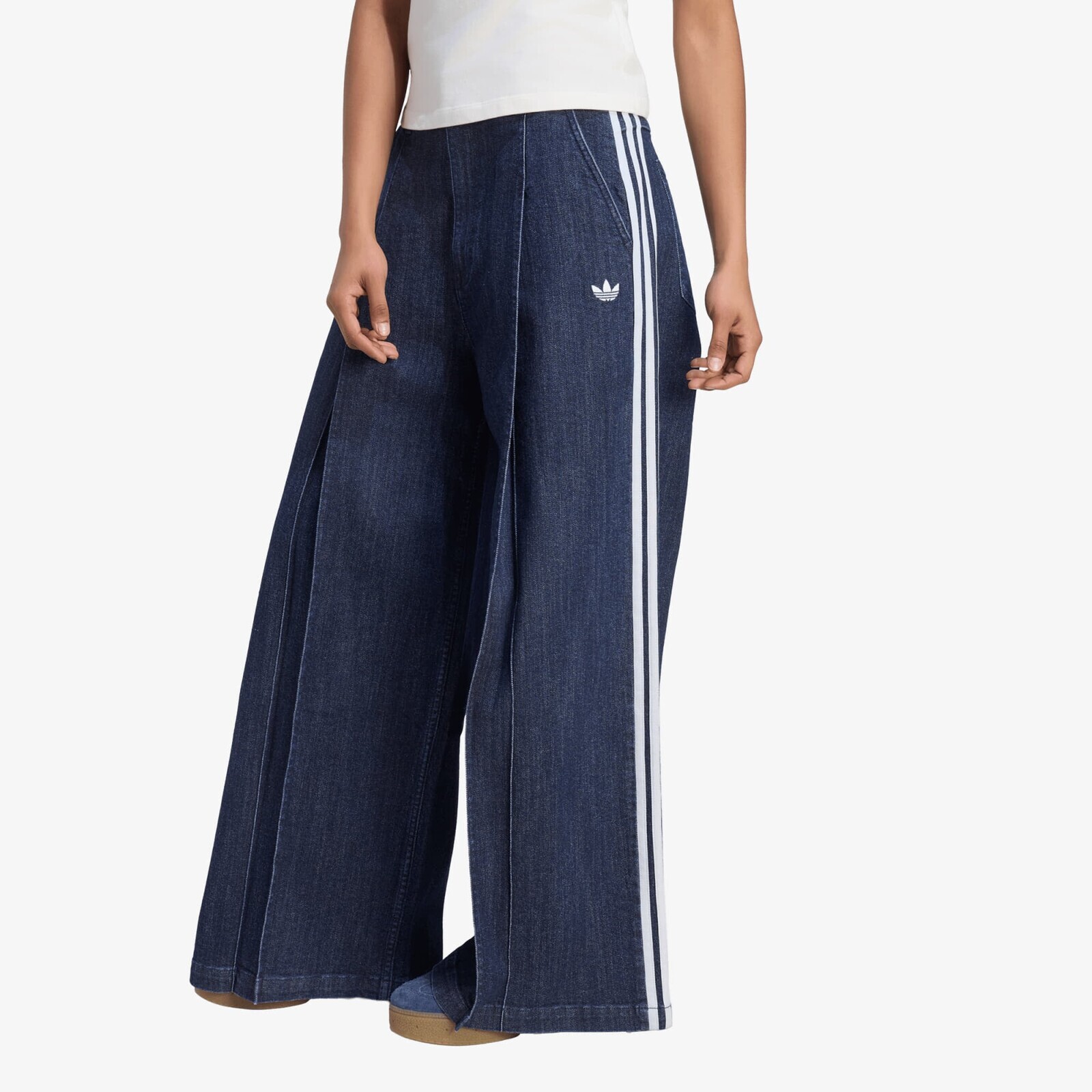 Pants adidas Originals Denim Pleats Wide Leg Joggers Indigo Denim 29/32