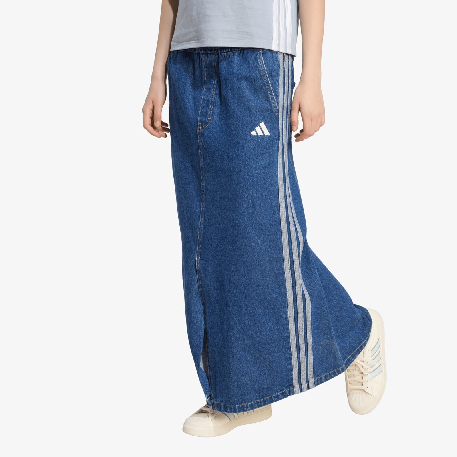 adidas Stadium Washed Denim Loose Fit Skirt Preloved Ink M