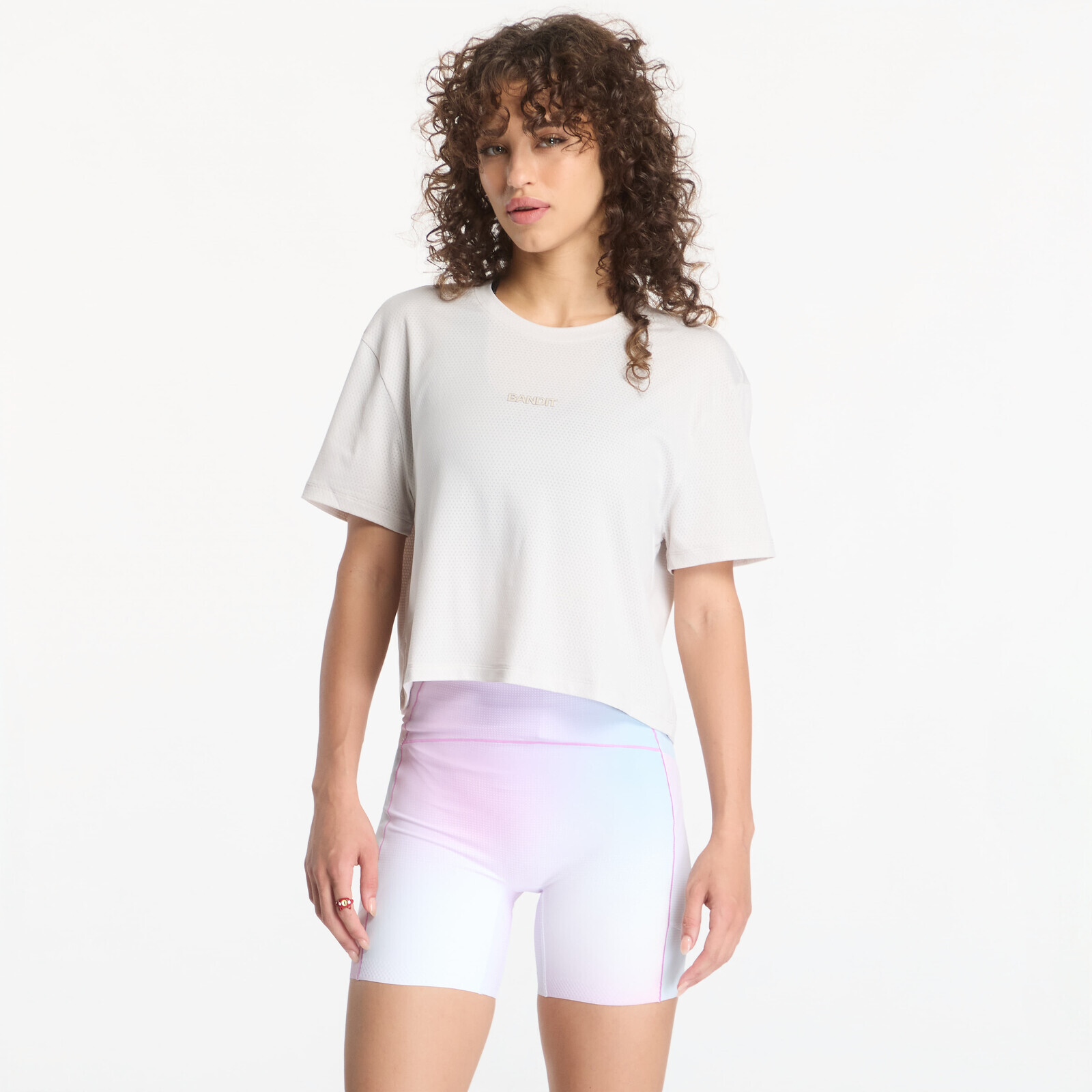 T-shirt BANDIT Women's Micromesh™ Cropped Run Tee Plaster S