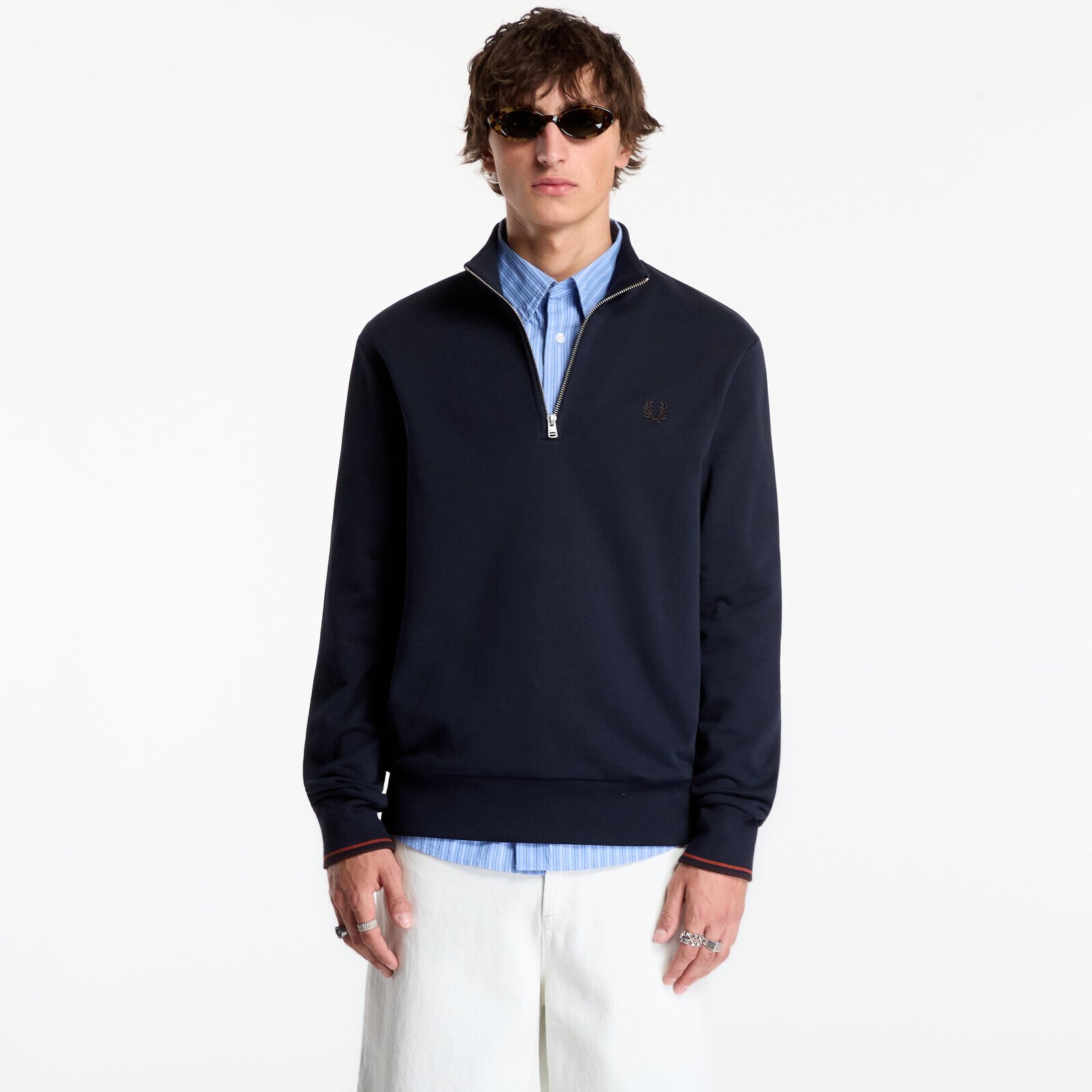 Sweatshirt FRED PERRY Half Zip Sweatshirt Navy M