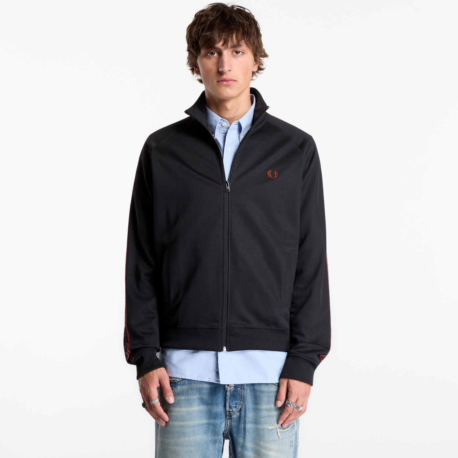Sweatshirt FRED PERRY Contrast Tape Track Jacket Black L