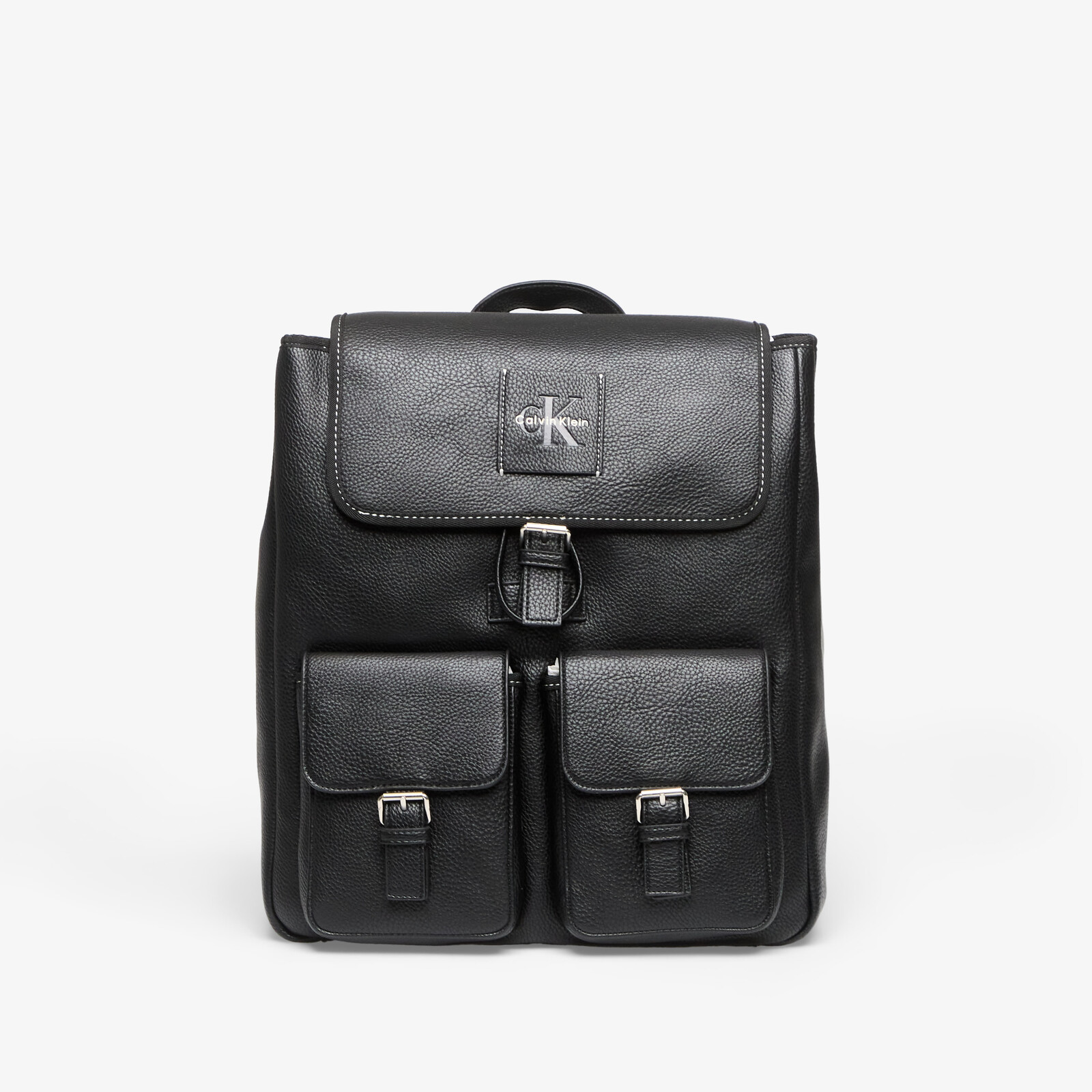 Calvin Klein Bold Pebble Flap Backpack Black OS