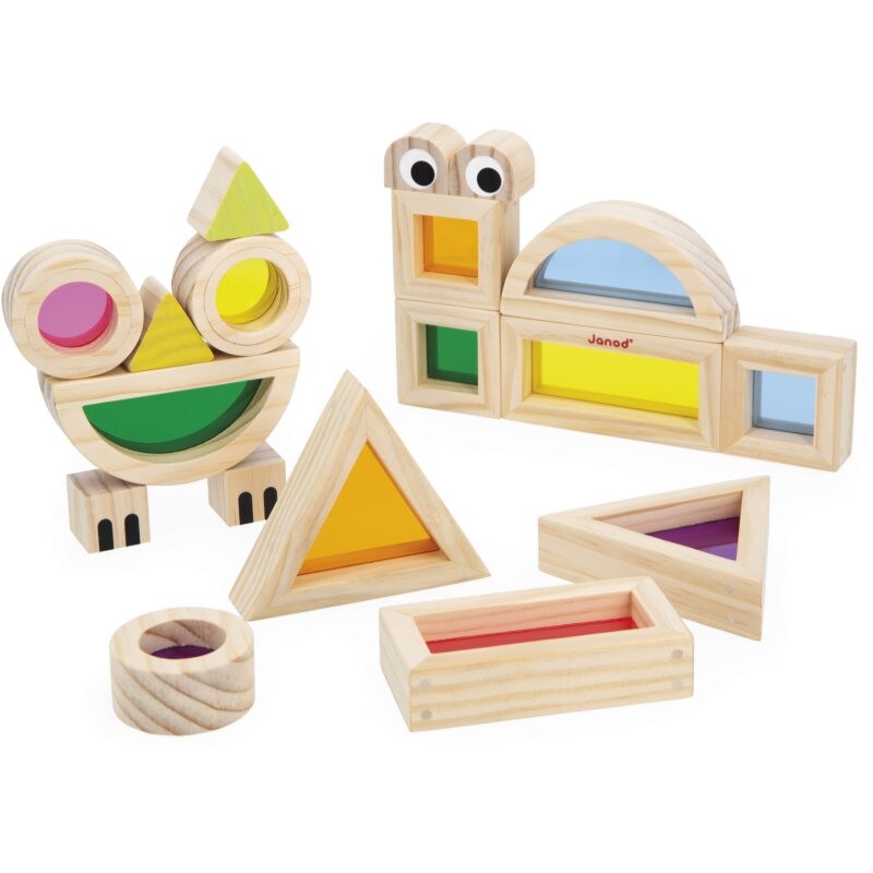 Janod Sensory Game Translucent Blocks activity toy 12m+ 12 pc