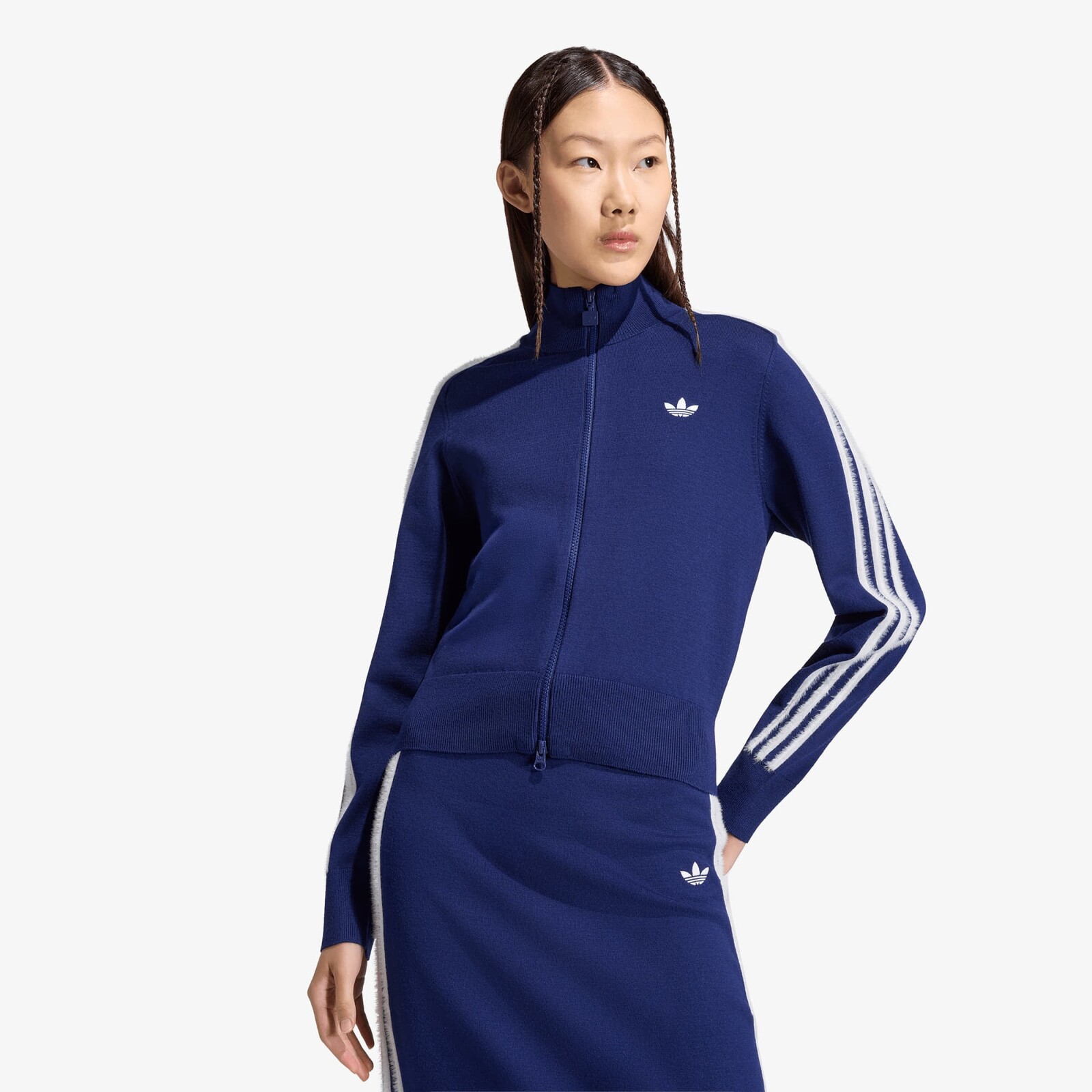 Jacket adidas Knitted Firebird Track Top Dark Blue/ White L