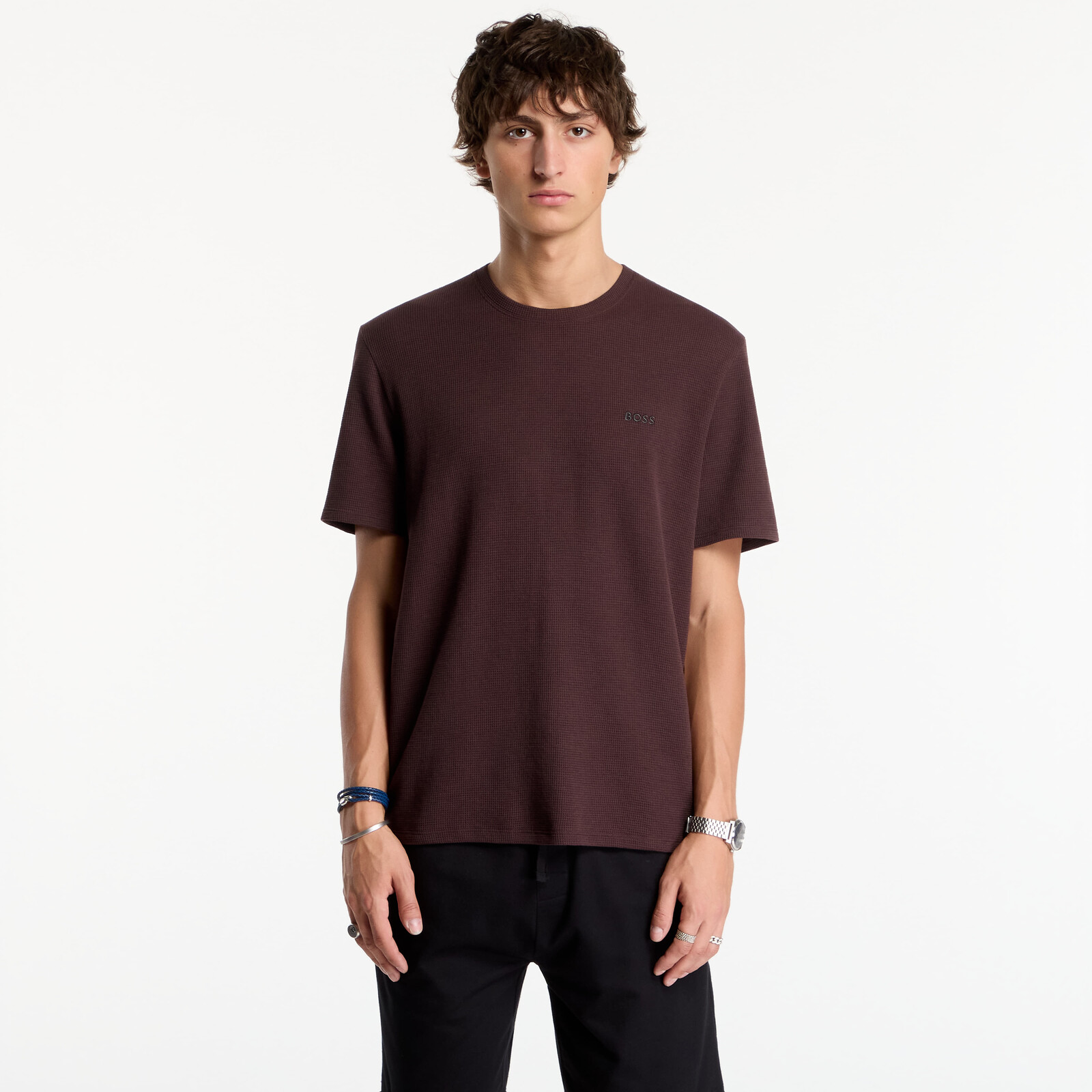 T-shirt Hugo Boss Waffle T-Shirt Brown S