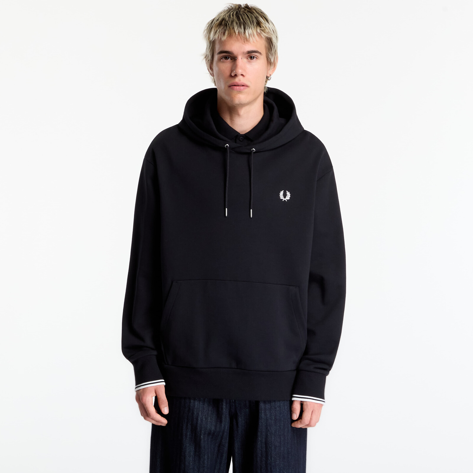 Sweatshirt FRED PERRY Tipped Hooded Sweatshirt Black S