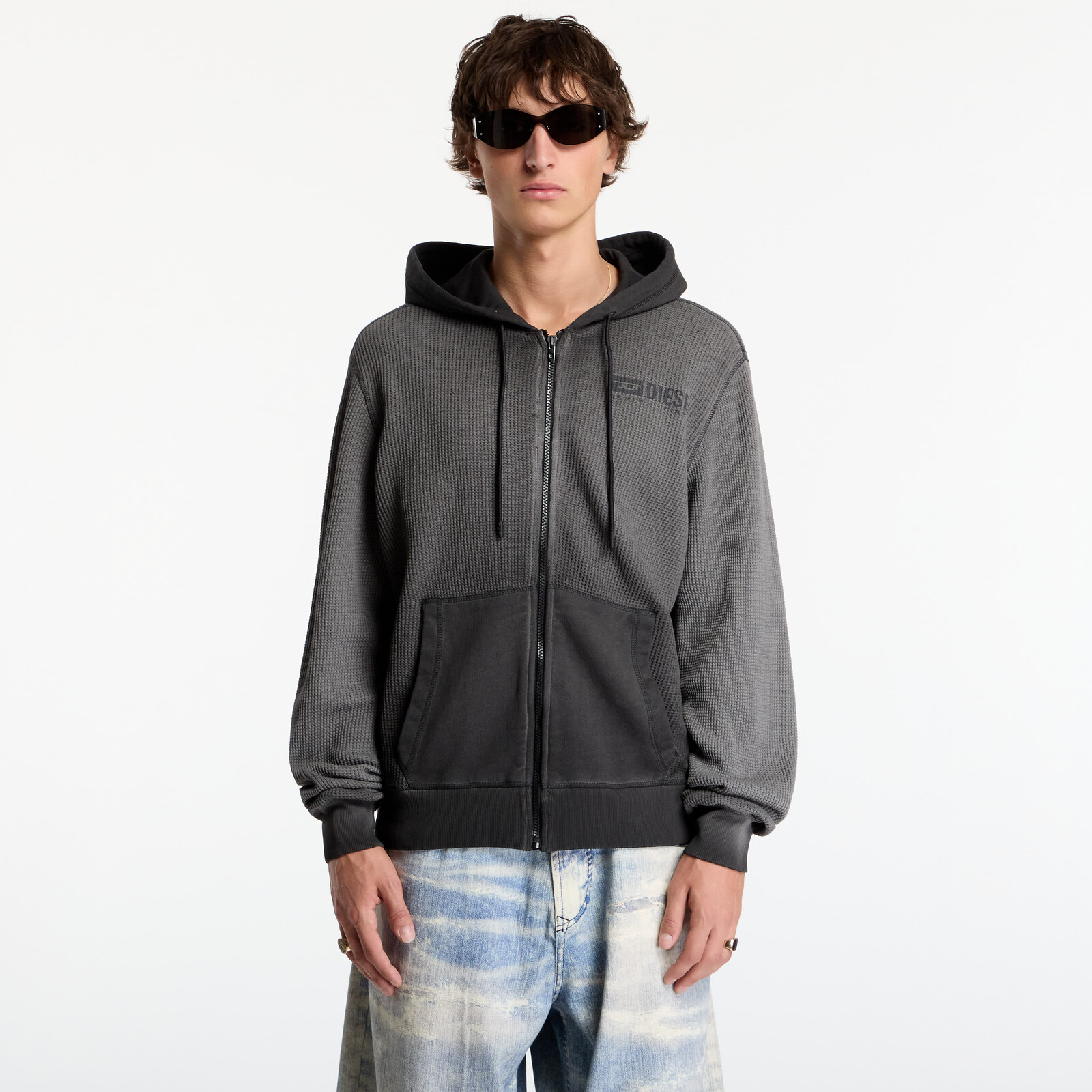 Sweatshirt Diesel S-Wafy-Hood-Zip Sweat-Shirt Black M